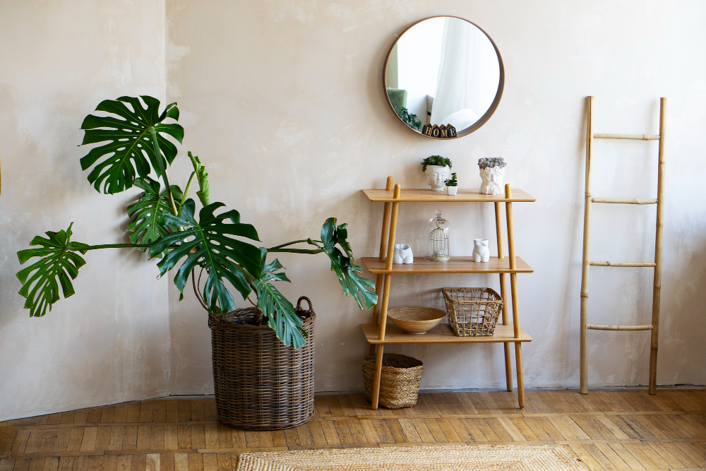 shelf-mirror-and-plant